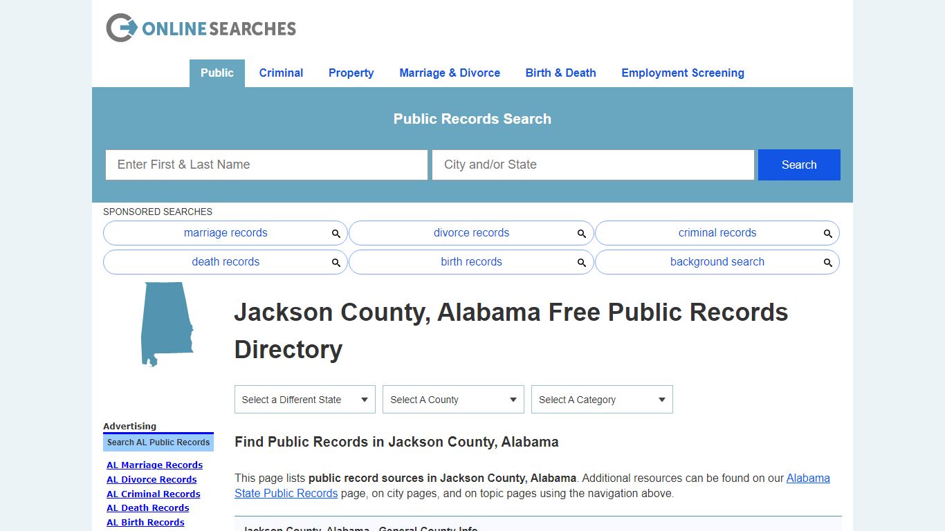 Jackson County, Alabama Public Records Directory