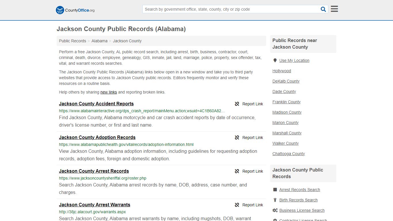 Public Records - Jackson County, AL (Business, Criminal, GIS, Property ...