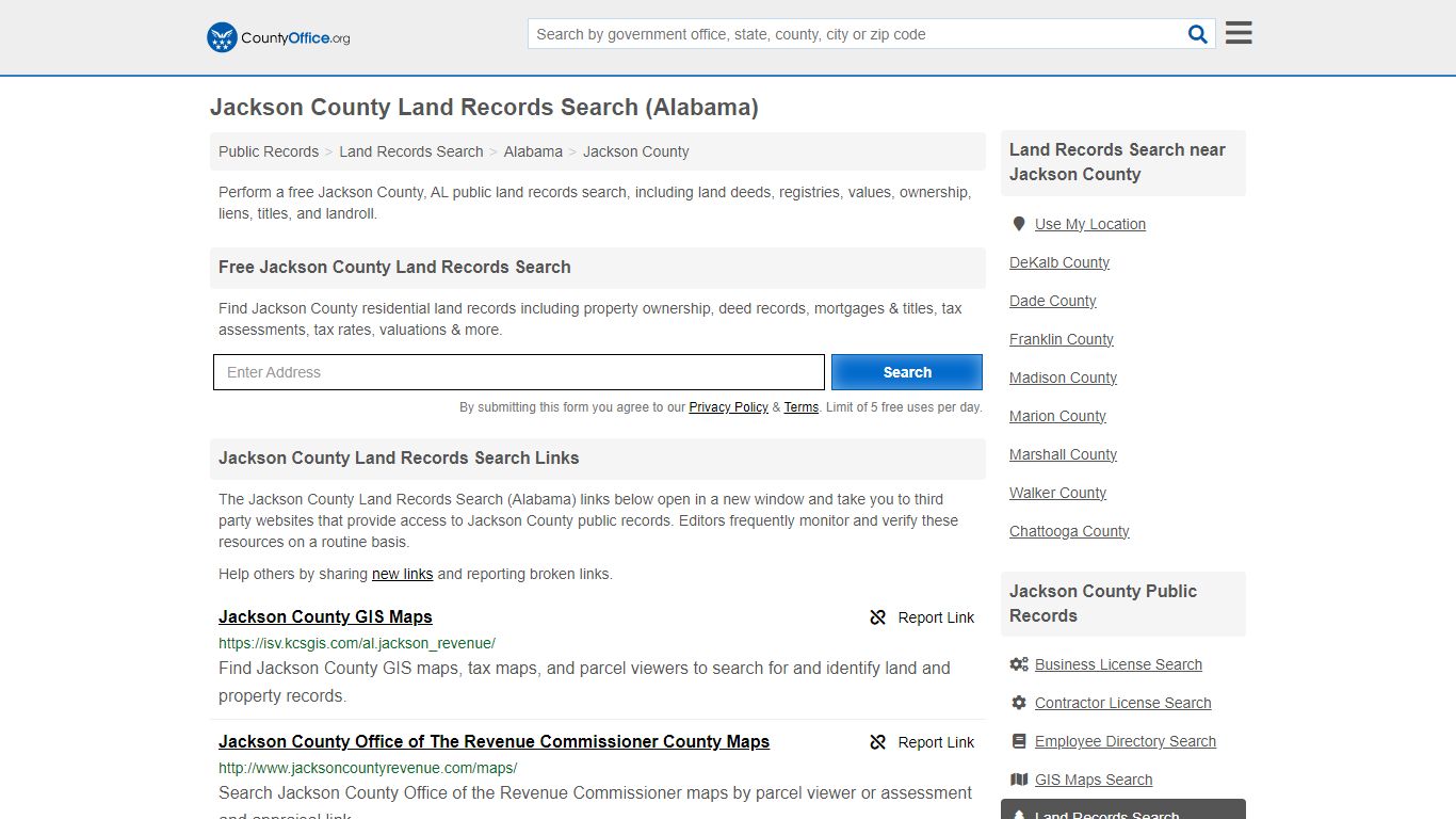Jackson County Land Records Search (Alabama) - County Office